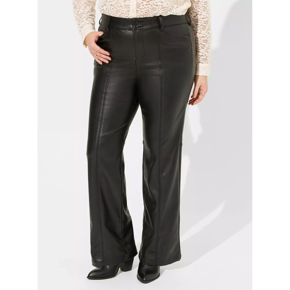 Torrid Womens 16T Pintuck Trouser Boot High Rise‎ Black Pant NWT